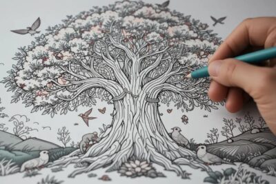 coloriage arbre