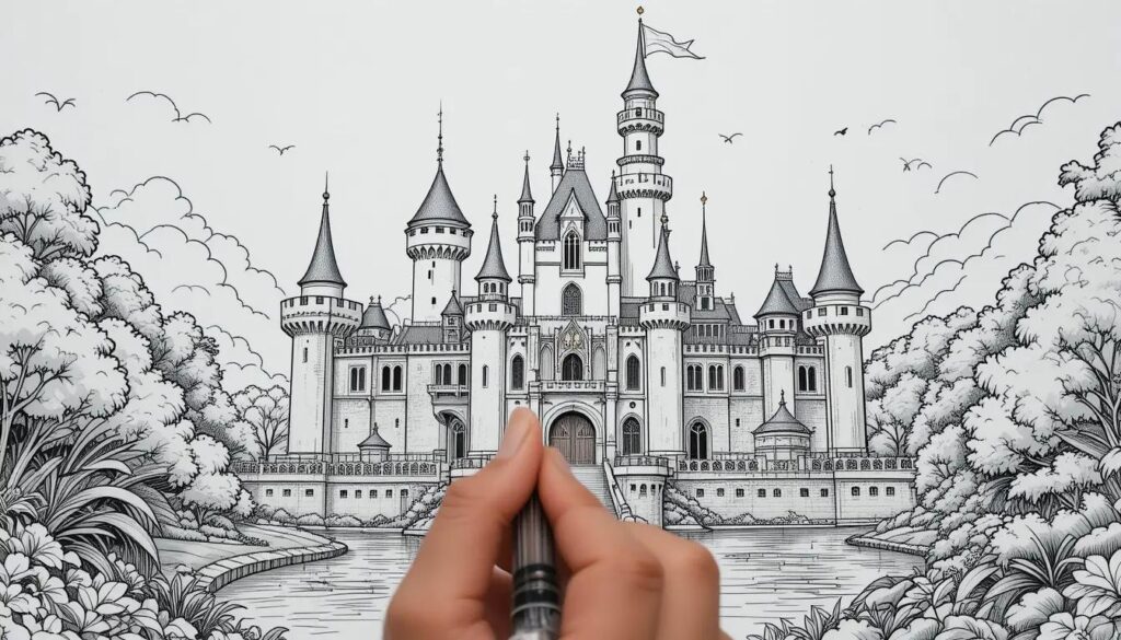 coloriage chateau