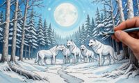 coloriage des loups