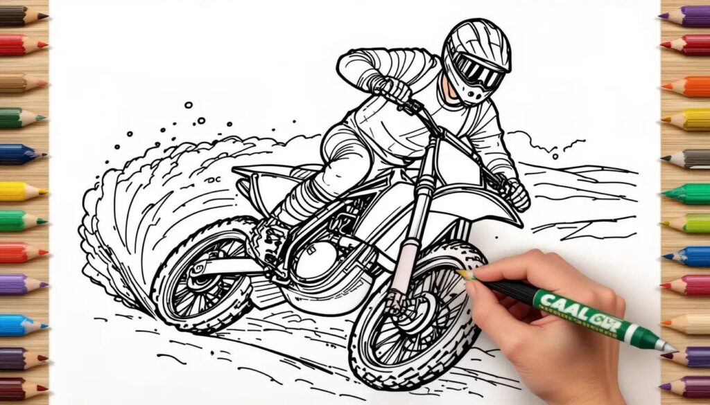 coloriage moto cross