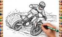 coloriage moto cross