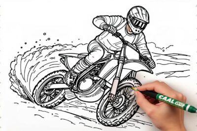 coloriage moto cross