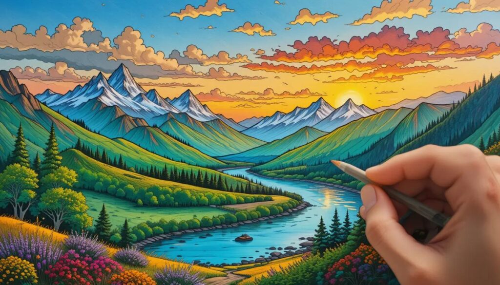 coloriage paysage